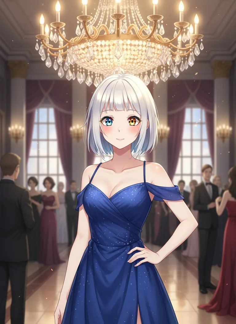 CharPix consistency demo: same AI character — scene: evening gala